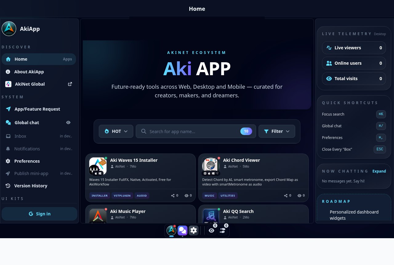 Trang chủ AppAkiVN (tên cũ: AkiApp) tại app.akivn.net