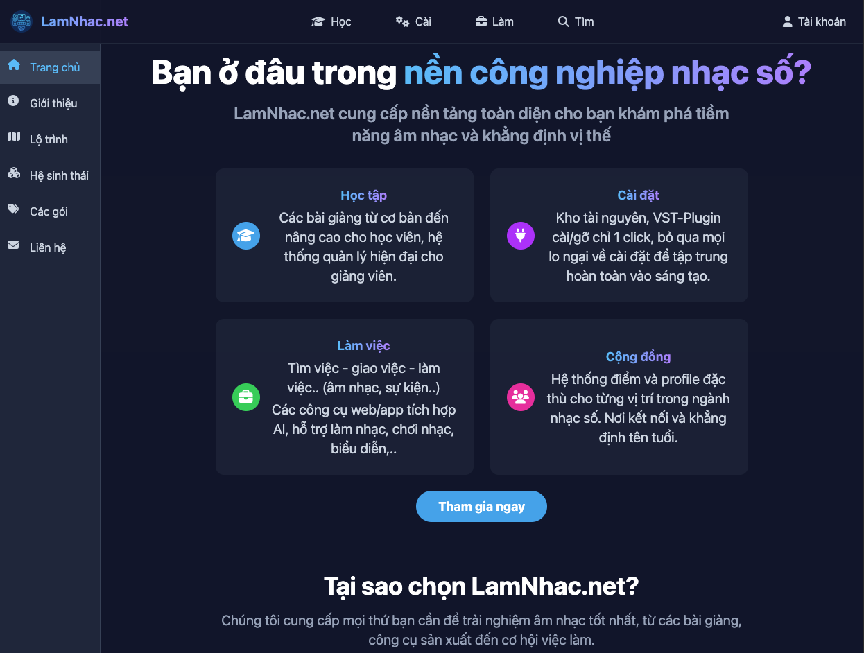 LamNhac.net - Cộng đồng làm nhạc, preset và mentorship cho producer Việt Nam