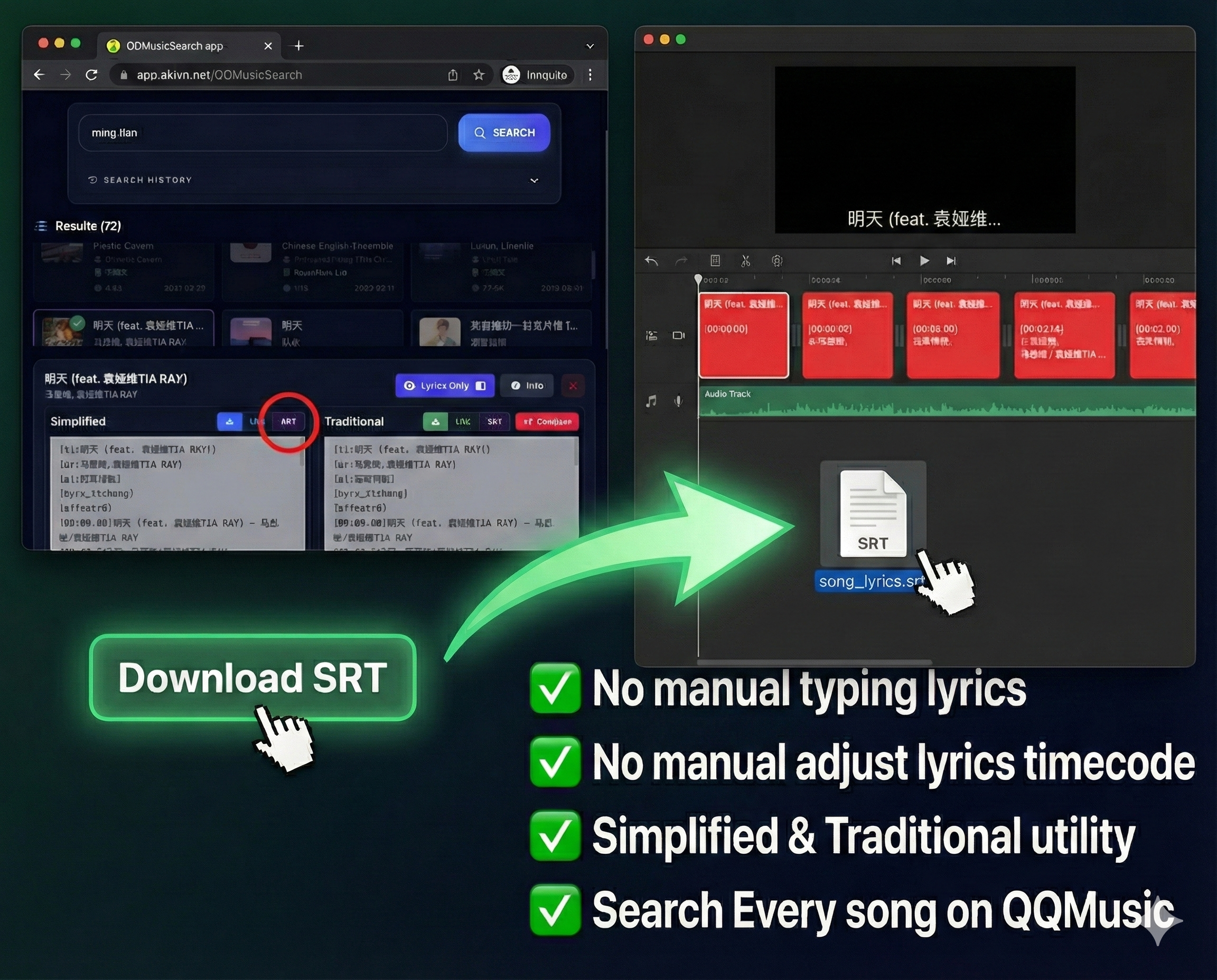 QQMusic Lyrics Search: Bí Quyết Có Lời Bài Hát Đúng Timecode Cho Video Âm Nhạc